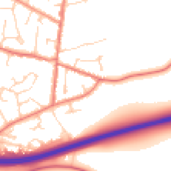 Daytime road noise heatmap for CW5 7HZ