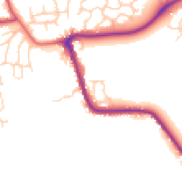 Daytime road noise heatmap for CW5 7QE