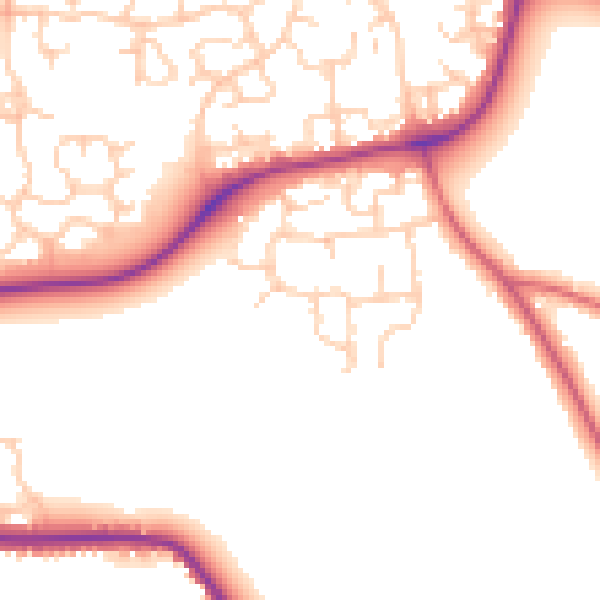 Daytime road noise heatmap for CW5 7RZ