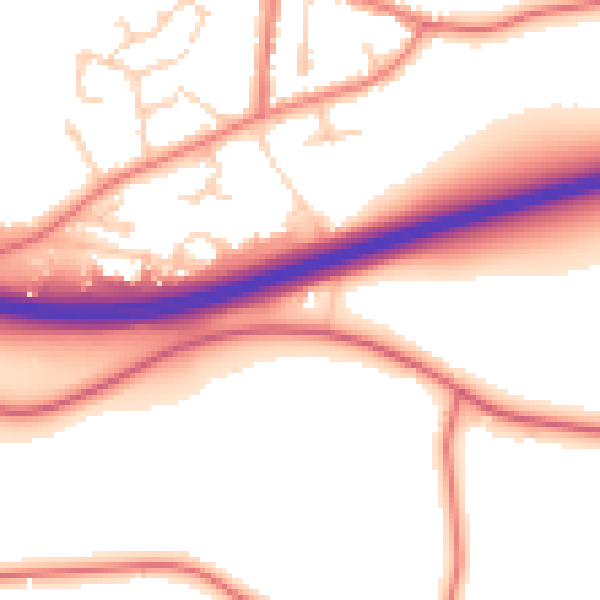 Daytime road noise heatmap for CW5 7TE