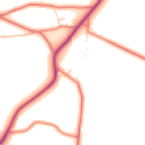 Daytime road noise heatmap for CW5 8BH