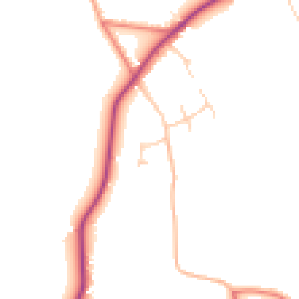 Daytime road noise heatmap for CW5 8BJ