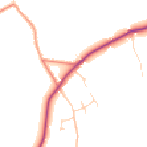Daytime road noise heatmap for CW5 8DY