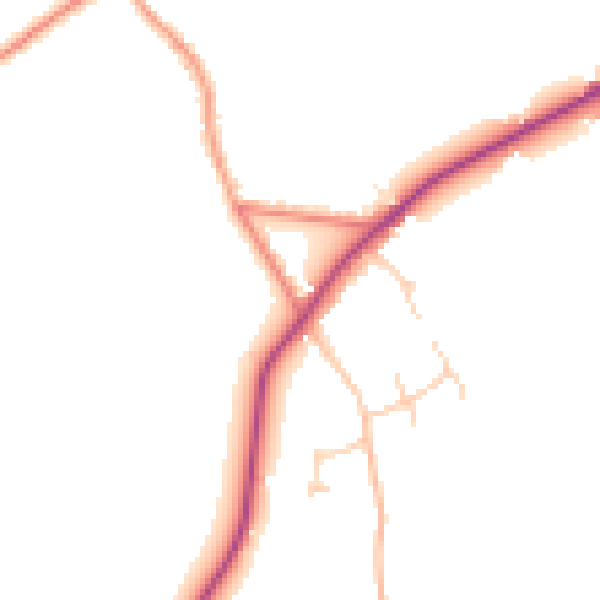 Daytime road noise heatmap for CW5 8DZ