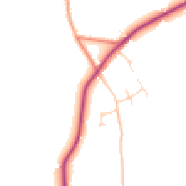 Daytime road noise heatmap for CW5 8FZ