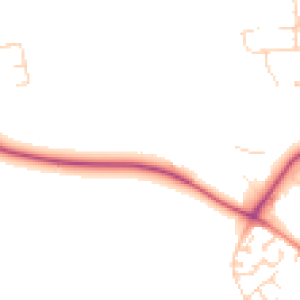 Daytime road noise heatmap for CW5 8LA