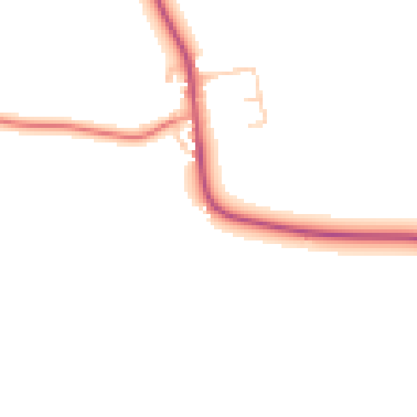 Daytime road noise heatmap for CW5 8LD