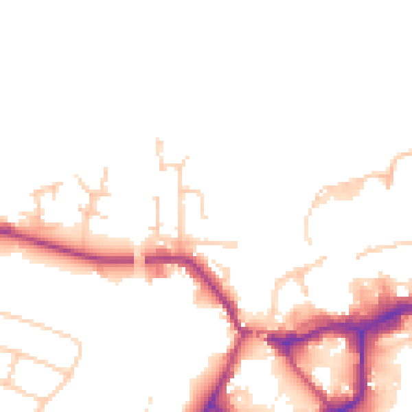 Daytime road noise heatmap for CW8 1AX