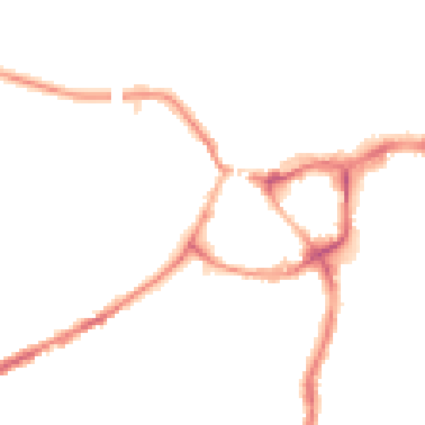 Night-time road noise heatmap for CW8 1BA