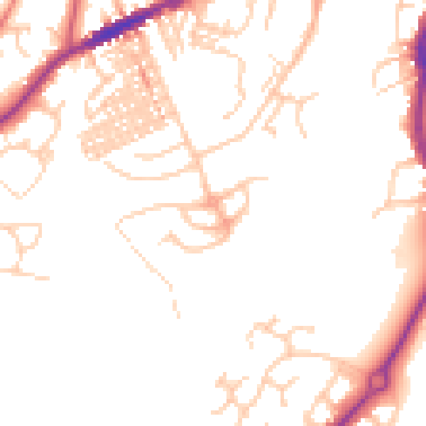 Daytime road noise heatmap for CW8 1DL