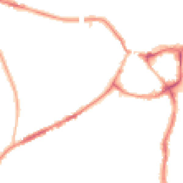 Night-time road noise heatmap for CW8 1DT