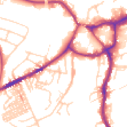 Daytime road noise heatmap for CW8 1EE
