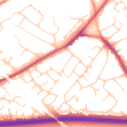 Daytime road noise heatmap for CW8 1LY