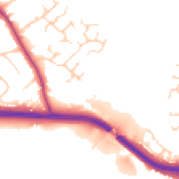 Daytime road noise heatmap for CW8 1TF
