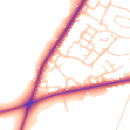 Daytime road noise heatmap for CW8 2AD