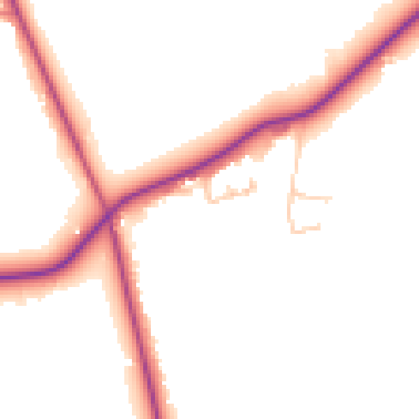 Daytime road noise heatmap for CW8 2DB