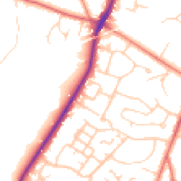 Daytime road noise heatmap for CW8 2EE