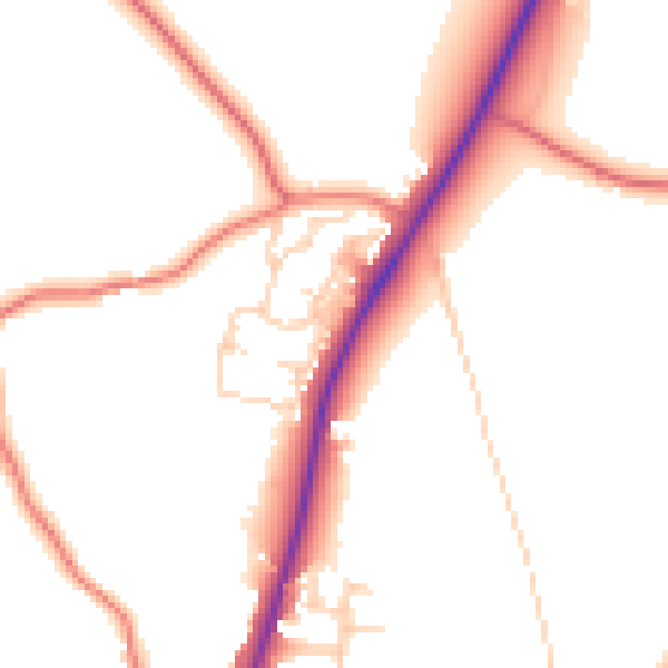 Daytime road noise heatmap for CW8 2FR