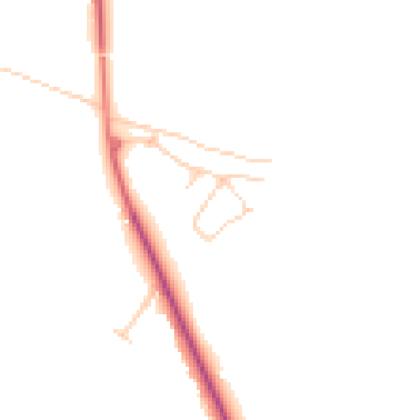 Daytime road noise heatmap for CW8 2FX