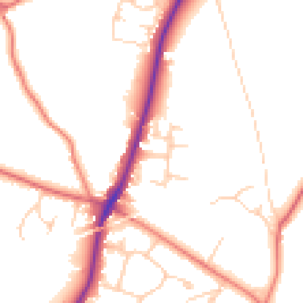 Daytime road noise heatmap for CW8 2LR