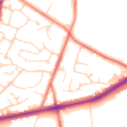 Daytime road noise heatmap for CW8 2NB