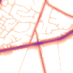 Daytime road noise heatmap for CW8 2NH