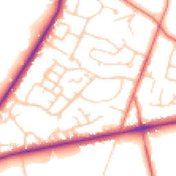 Daytime road noise heatmap for CW8 2NU
