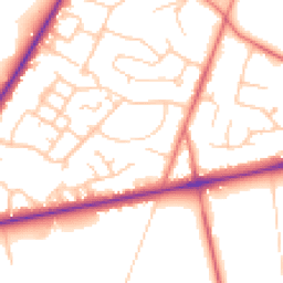Daytime road noise heatmap for CW8 2NW