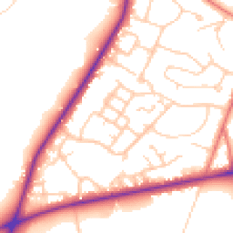 Daytime road noise heatmap for CW8 2PQ