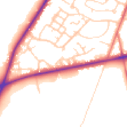 Daytime road noise heatmap for CW8 2ZB