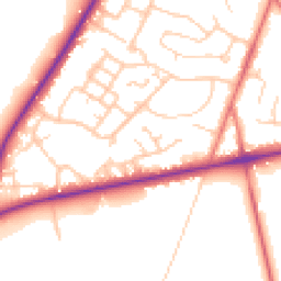 Daytime road noise heatmap for CW8 2ZF