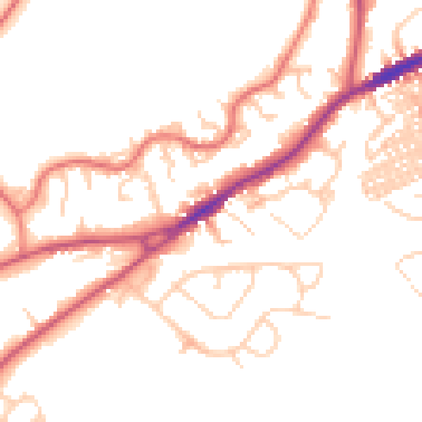 Daytime road noise heatmap for CW8 4AG