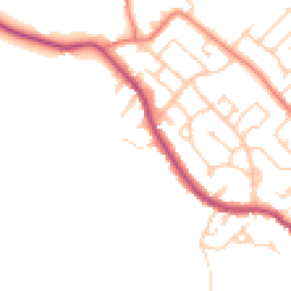 Daytime road noise heatmap for CW8 4HT