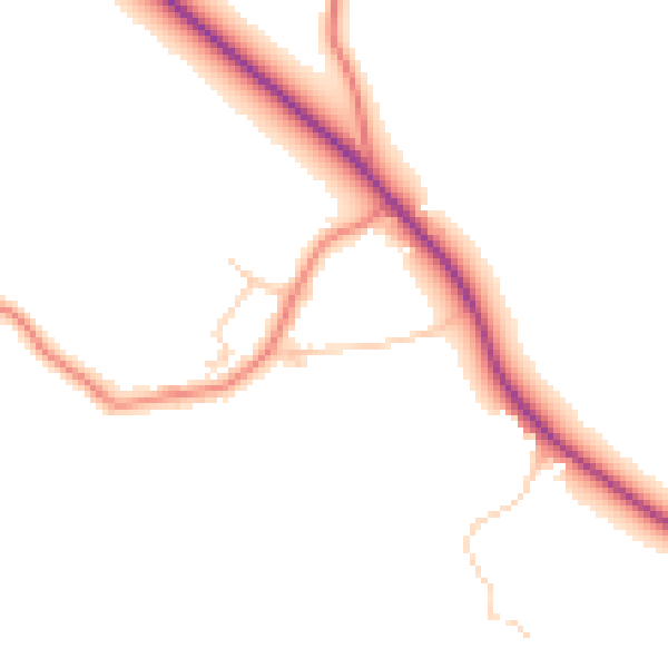 Daytime road noise heatmap for CW8 4RT