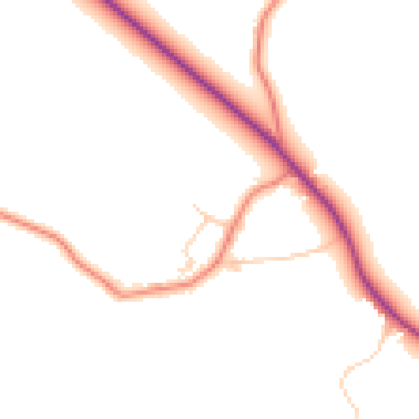 Daytime road noise heatmap for CW8 4RW