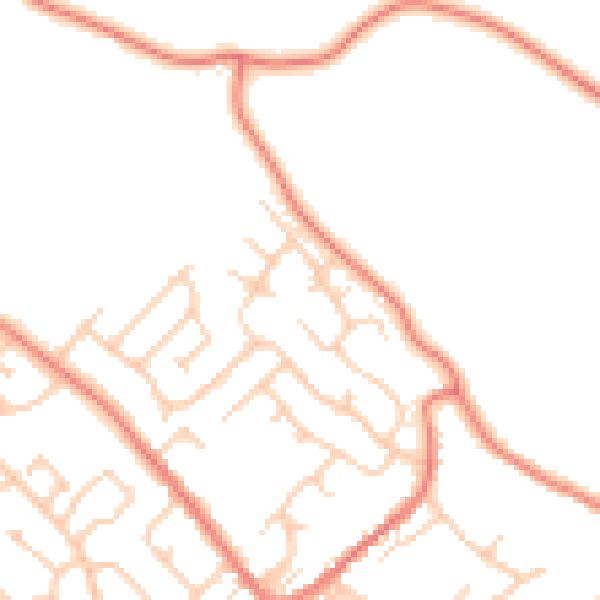 Daytime road noise heatmap for CW8 4SL