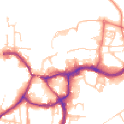 Daytime road noise heatmap for CW9 5AT