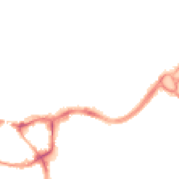 Night-time road noise heatmap for CW9 5DY