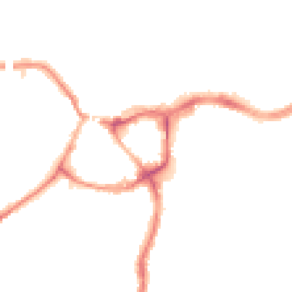 Night-time road noise heatmap for CW9 5HB