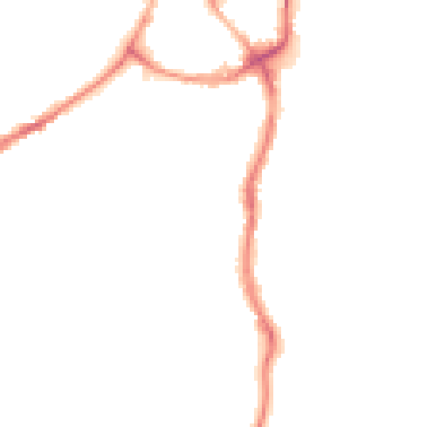 Night-time road noise heatmap for CW9 5HL