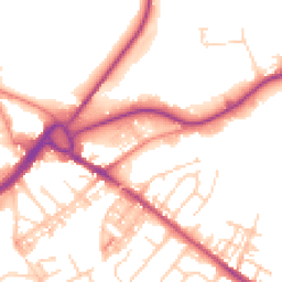 Daytime road noise heatmap for CW9 5LY