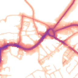 Daytime road noise heatmap for CW9 5NL