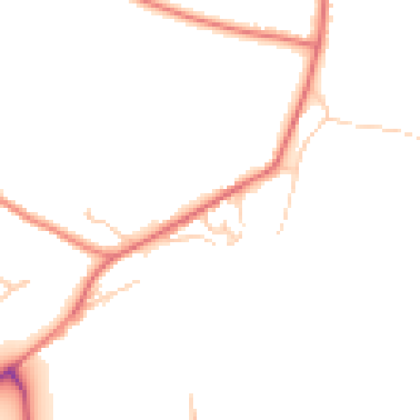 Daytime road noise heatmap for CW9 6AE