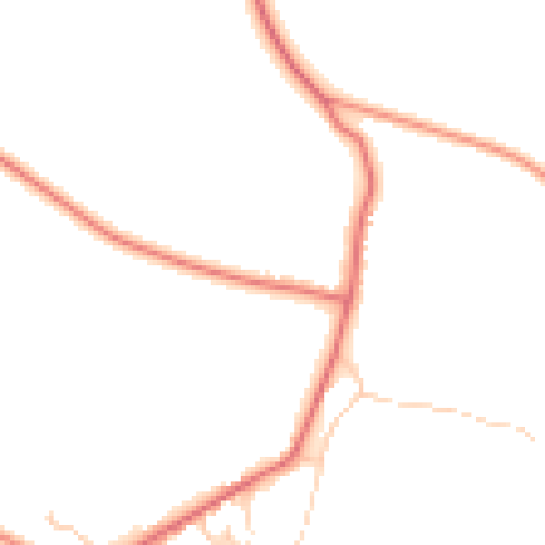 Daytime road noise heatmap for CW9 6AL