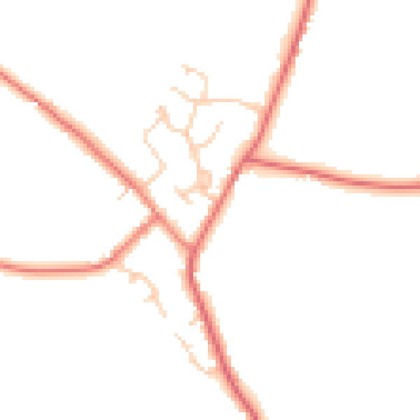 Daytime road noise heatmap for CW9 6AY