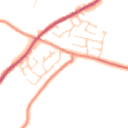 Daytime road noise heatmap for CW9 6EF