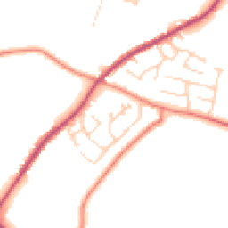 Daytime road noise heatmap for CW9 6EL