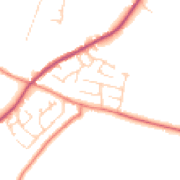 Daytime road noise heatmap for CW9 6EQ