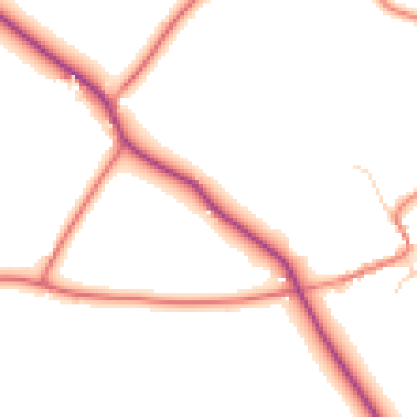 Daytime road noise heatmap for CW9 6HB