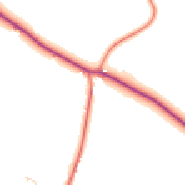 Daytime road noise heatmap for CW9 6HU
